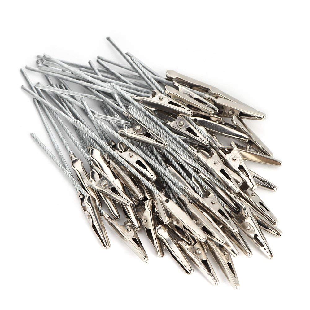 Estink Wire Photo Display Clips, 50-Pack Silver Metal Card and Memo Holders, 10cm DIY Craft Price Tag Shop Display