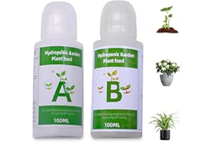 Hydroponic Fertilizer, 2 Bottles Hydroponic Nutrients Universal 20-23g/ Bottle Plant Food A and B for Indoor Plants, Vegetabl