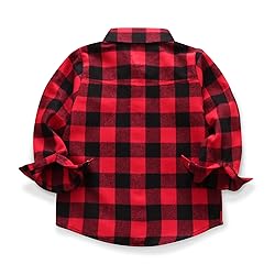 OCHENTA Toddler Flannel Shirt Boys Long Sleeve