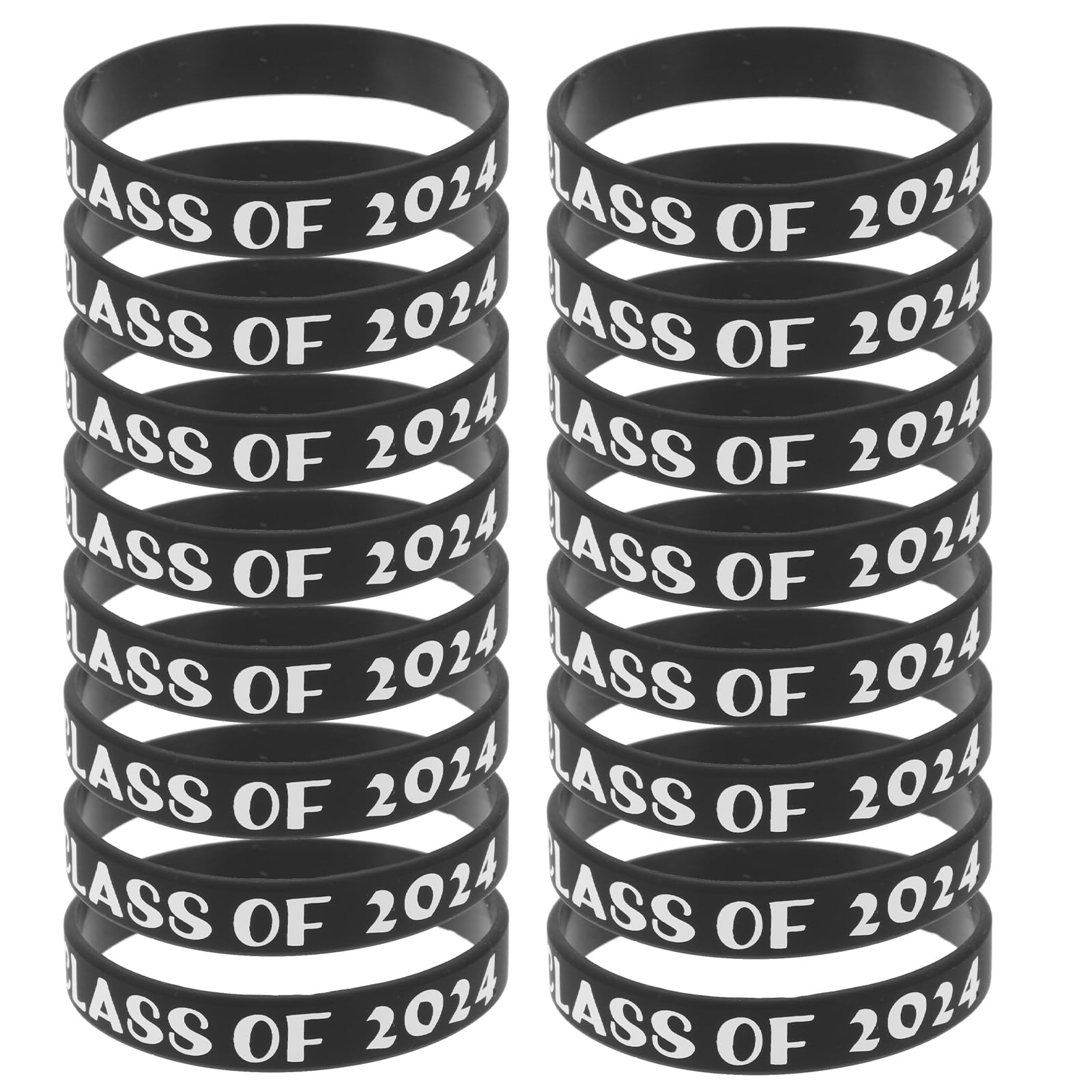 VILLCASE 50pcs Graduation Silicone Wristbands Class of 2024 Graduation Bracelets Congrats Grad Rubber Bands for Teacher Students Party Favors Supplies