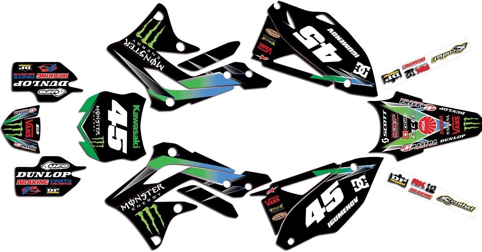 Kawasaki KX450F 2012 2013 2014 2015 2016 graphics kit green