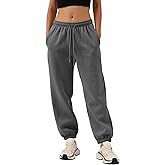 Amazhiyu Womens Fleece High Waisted Sweatpants Drawstring Lounge Joggers Pants