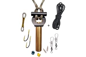 BSGB Fire Starter Paracord Necklace EDC Military Survival Gear Tinder Cord Fire Steel and Striker Kit Magnesium Ferro Rod Too