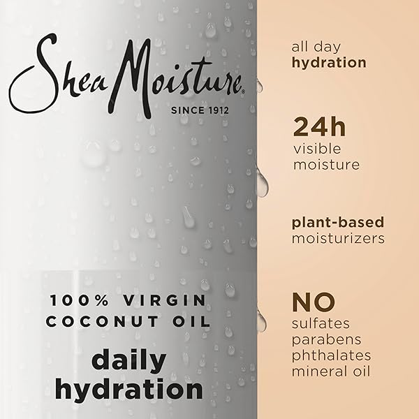 SHEAMOISTURE VIRGIN COCONUT OIL BODY WASH NOURISH AND REPLENISH SKIN DAILY HYDRATING BODY WASH FOR 24H VISIBLE MOISTURE FOR HEALTHY, GLOWING SKIN 18 OZ