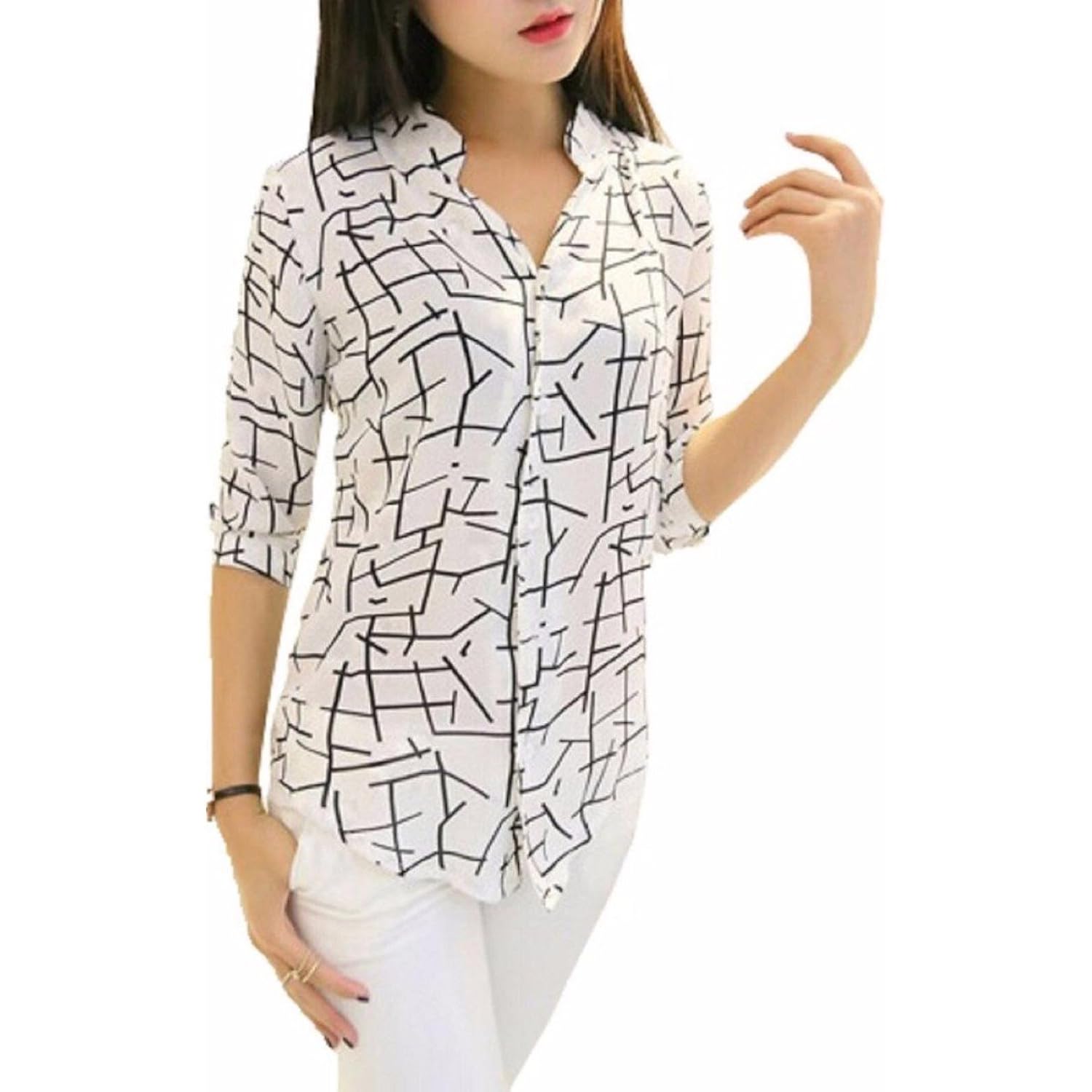 vrati fashion women's crepe shirt (white_free size)