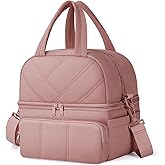 Vuudh Lunch Bag for Women, Double Deck Insulated Lunch Box, Quilted Puffer Lunch Tote Bag, Lightweight, Leakproof, Durable & Reusable Large Lunch Coller for Work Picnic Travel