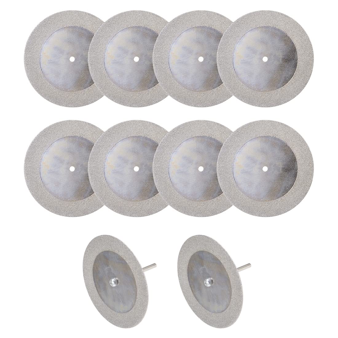 sourcing map 10 Pcs 60mm Diamond Cutting Wheels Cut Off Wheel with 2 Pcs Mandrels for Rotary Tool