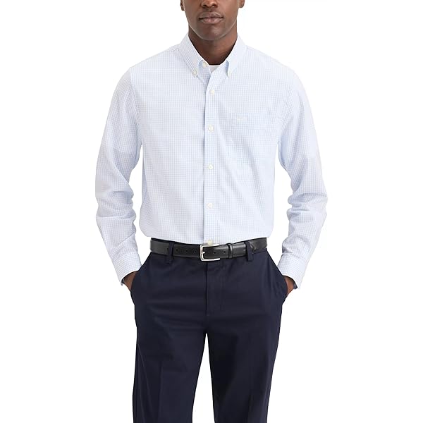 dockers long sleeve dress shirt Amazon.com: Dockers Men's Slim Fit Long Sleeve Casual Shirt (Regular and Big & Tall), Forest Fog, Medium : Clothing, Shoes & Jewelry