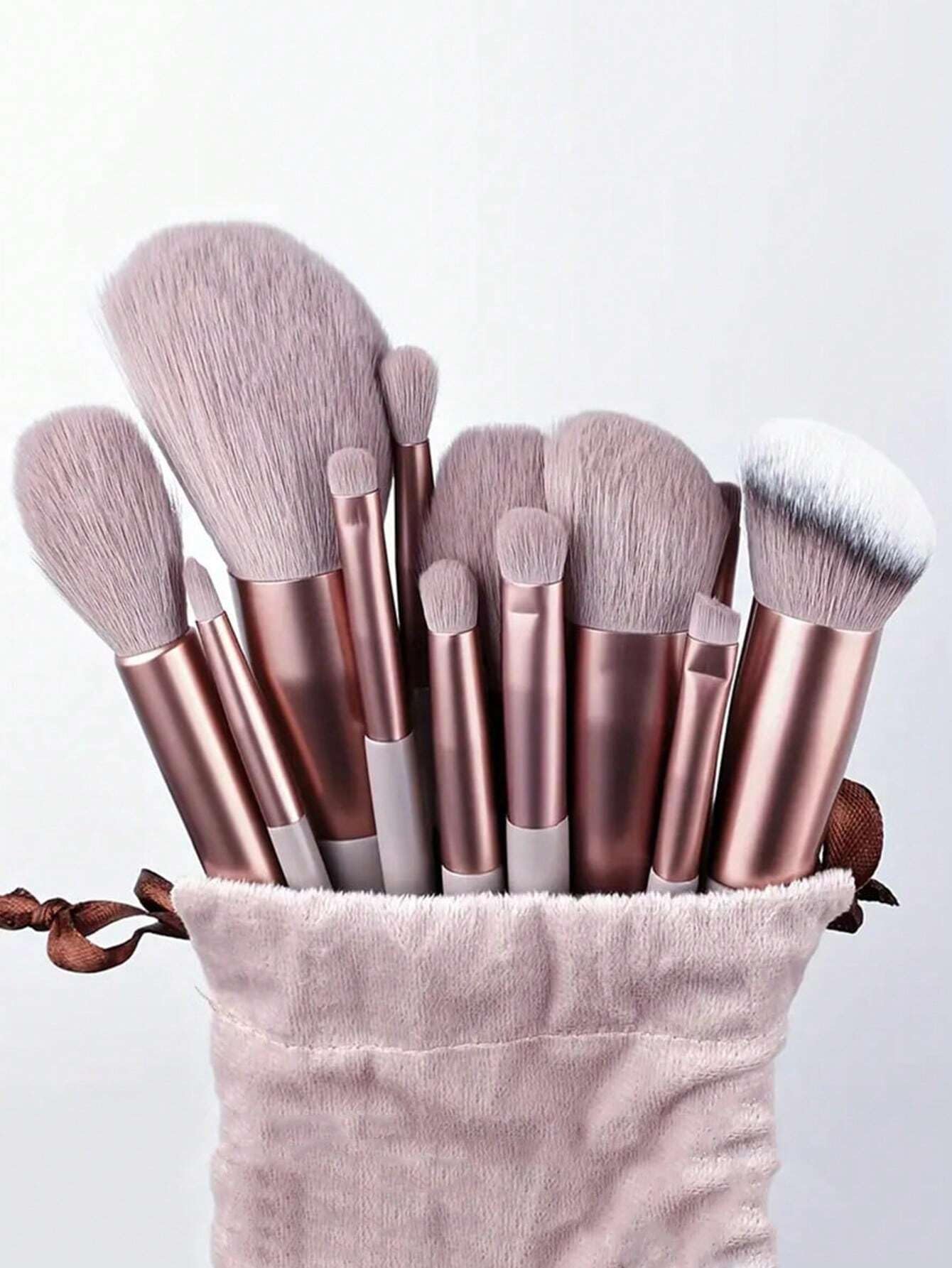 Photo 1 of 13Pcs Makeup Brush Set Soft Fluffy Professional Cosmetic Foundation Powder Eyeshadow Kabuki Blending Make Up Brush Beauty Tool With Bag Makeup Sponge Beauty Gift For Makeup Beginner ?