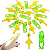 Sumind 24 Pack Rubber Slingshot Chicken Flick Stretchable Chicken Frog Toys Flying Chicken Fingers for Kid Adult Birthday Party Favors Gifts, Funny Easter Goodie Bag Stuffers(Chicken, Frog)