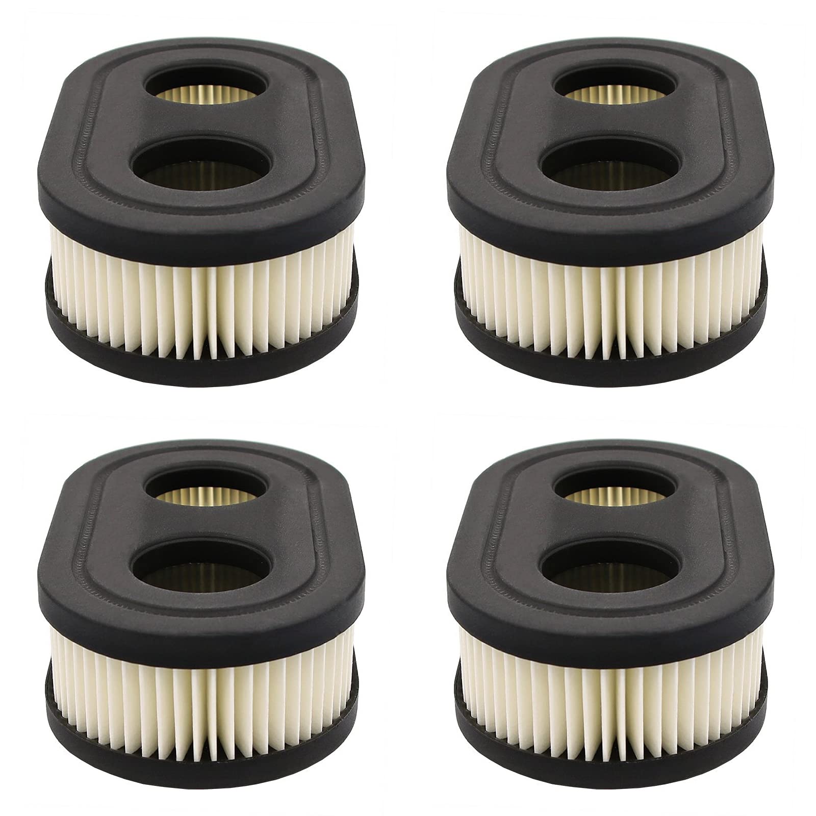 Set of 4 lawn mower air filters, motor lawn mower , lawn mower filter, suitable for damaged parts of the lawnmower (black)