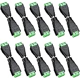 ANLINK 10 Pairs (10 x Male + 10 x Female) 12V 5.5mm x 2.1mm DC Power Jack Plug Adapter Connector for LED Strip, CCTV Security