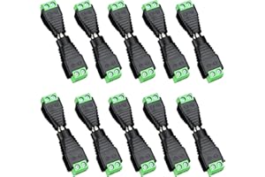 ANLINK 10 Pairs (10 x Male + 10 x Female) 12V 5.5mm x 2.1mm DC Power Jack Plug Adapter Connector for LED Strip, CCTV Security
