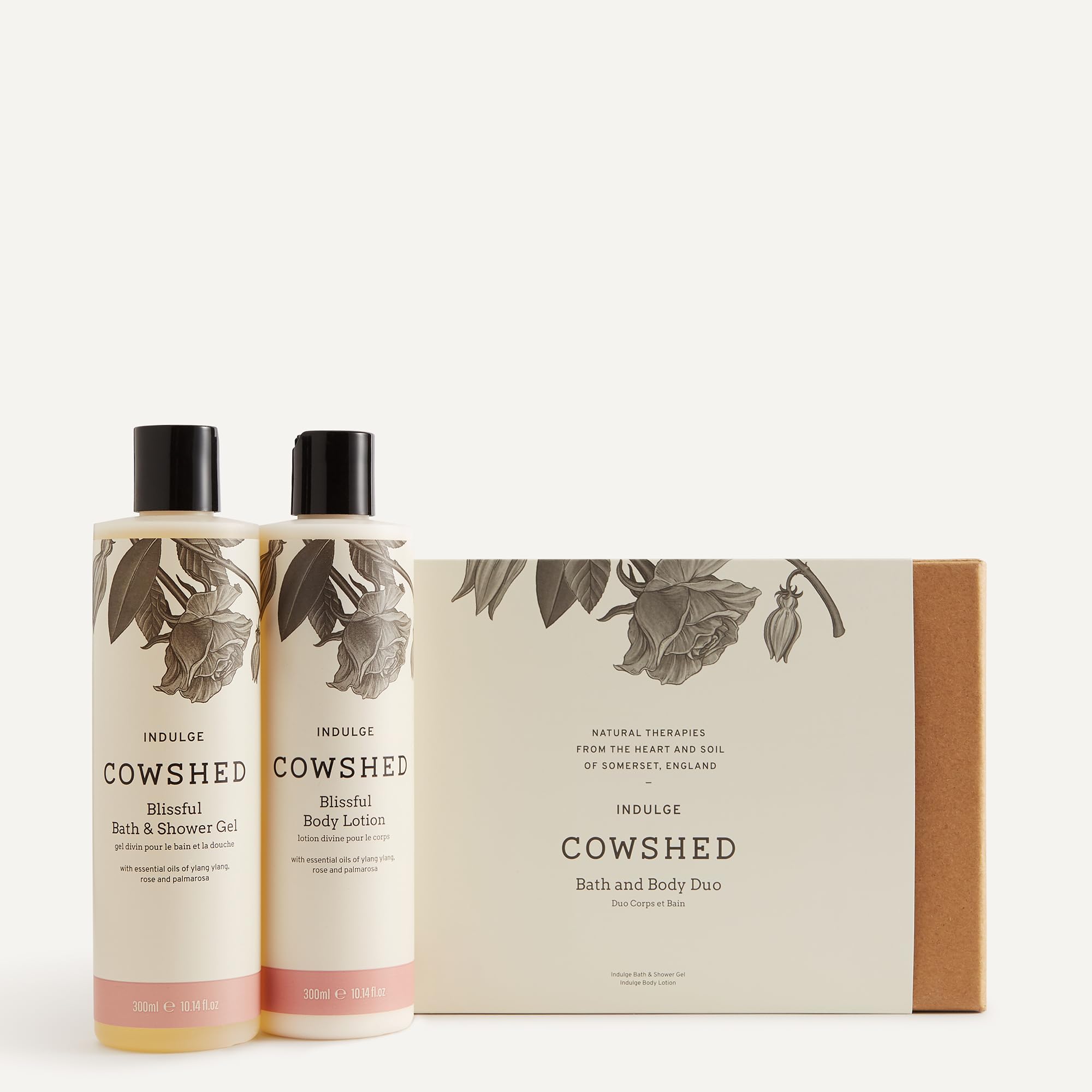 Cowshed Indulge Shower Gel & Body Lotion Duo - 2 x 300ml - Vegan Body Wash & Moisturising Body Lotion Set for Women & Men - Paraben-Free Spa Shower Gel & Body Moisturiser
