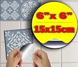 Tile Style Decals 72x 15cm Victorian Mosaic Tile Stickers Kitchen Bathroom Peel view 7