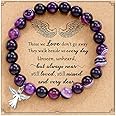 Memorial Gifts for Women Memory Bracelets Sympathy Gift for Loss Loved One Healing Natural Stone Bracelet for Women Trendy 2025