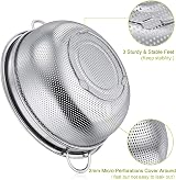 HaWare Stainless Steel Colander 20cm Micro-Perforated Footed Handle view 2