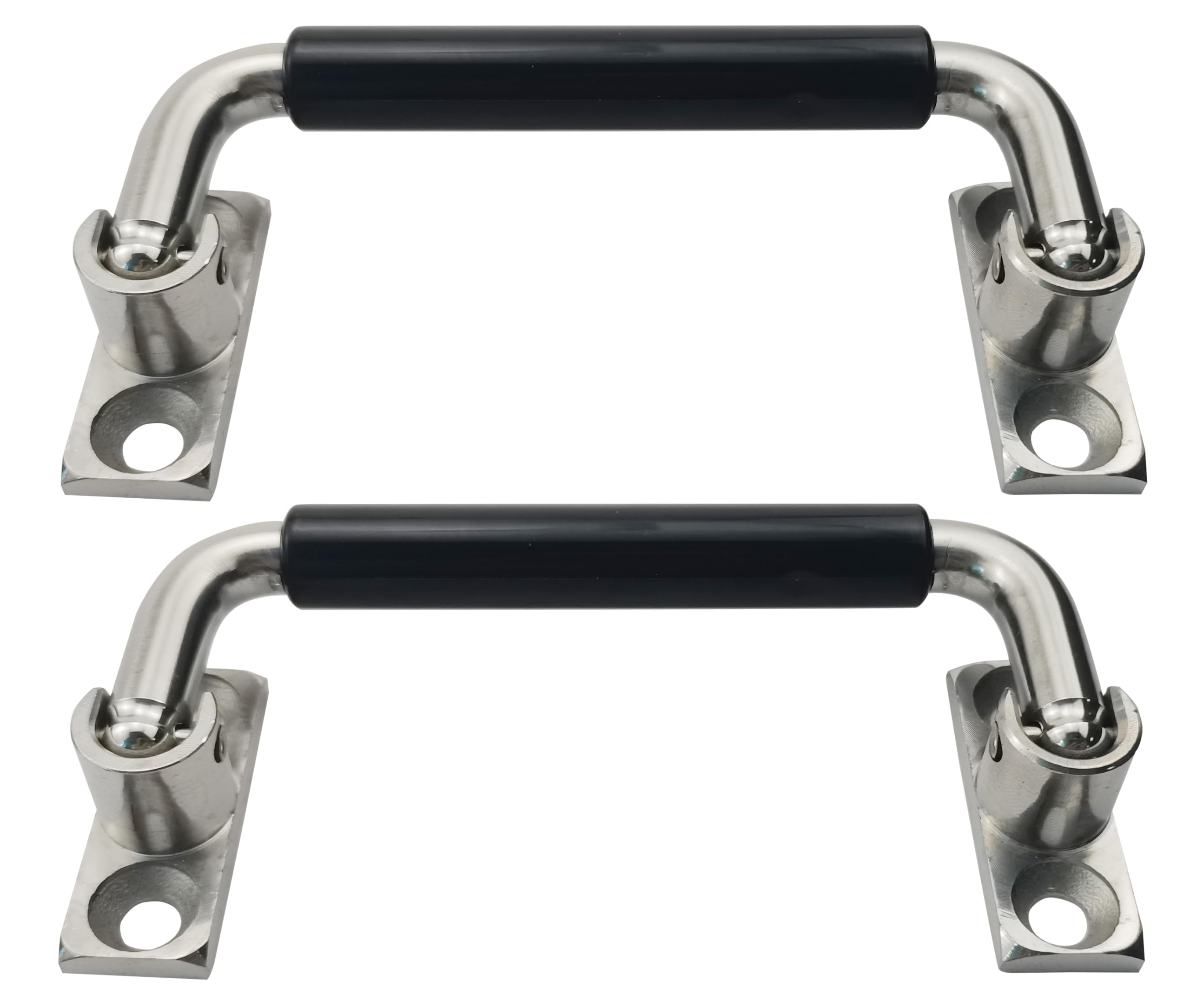 YTKNUT 2 Pack 304 Stainless Steel Foldable Pulls Cabinet Drawer Handle 90 Degrees Folding Pull Handle with Rubber,10cm Hole Center Length