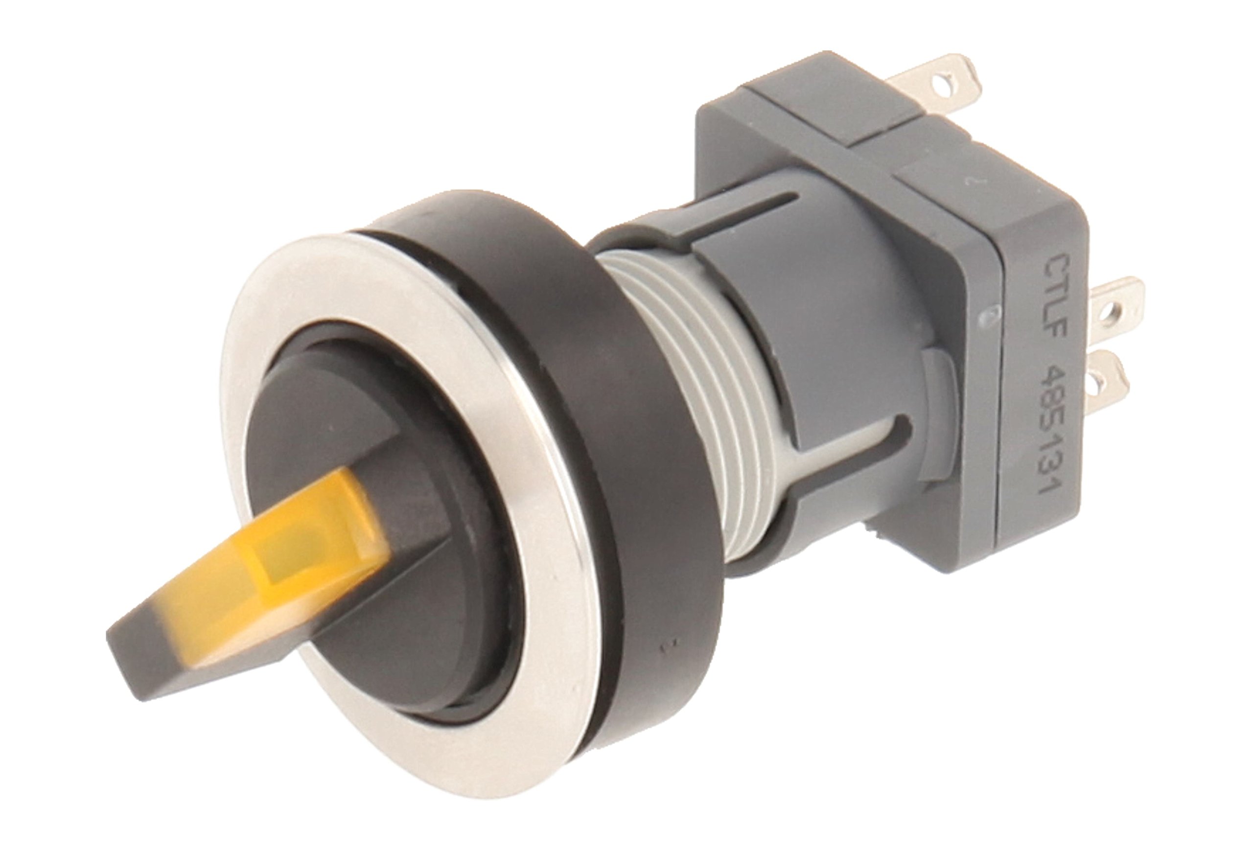 Club Selector, rastend, Stainless Steel, 23.001.289 2 Positions Momentary Contact Transmitter 1 changeover contact with t5,5 K LED 24 V Yellow Lamp Socket (Pack of 2)