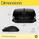 HP 250 Dual Mouse Dual-Mode 2.4GHz Bluetooth Ambidextrous Black view 4