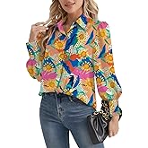 Womens Fashion 2026 Blouses Turn-Down Collar V-Neck Long Lantern Sleeve Spring Summer Shirts Floral Boho Tops