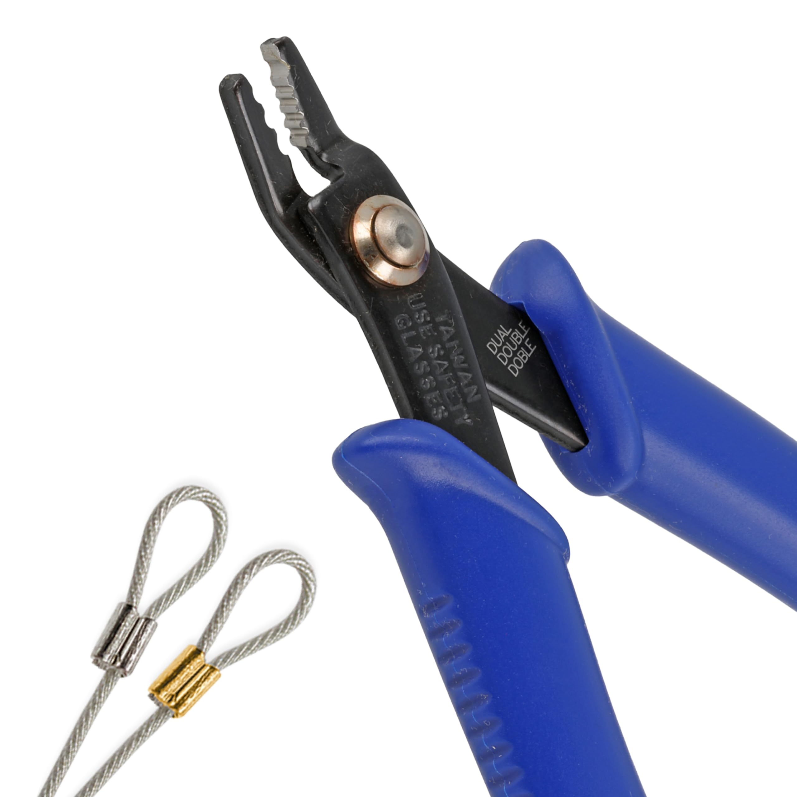 The Beadsmith Double Notch Crimper - 5” Long (127mm) - Use with 2-3mm crimps & .013-.024" Diameter Beading Wire - Comfortable Handles - Create Perfect crimps Every time - Tool for Jewelry Making