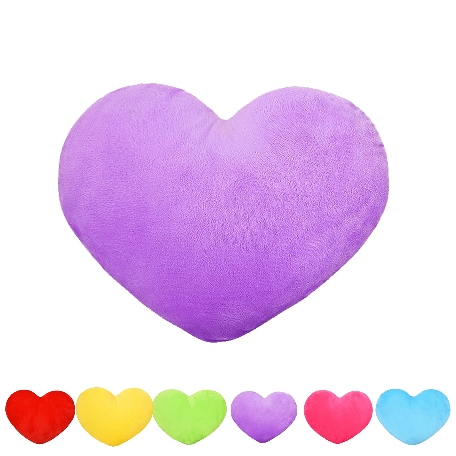 Fadcaer Heart Decorative Pillow, Soft Plush Cushion, Cute Heart Shaped Cushion for Sofa, Bed, Dining, Gifts for Girls, Valentine's Day Gift (Purple, 30cm)