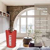 DOKEHOM 90L Large Collapsible Laundry Basket Freestanding Hamper Red view 2