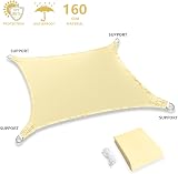 Mokani Sun Shade Sail 2x2m Rectangle UV 95% Block Cream White view 6