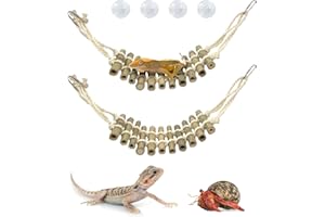 VCEPJH Reptile Bridge 2 Pack Crested Gecko Climbing Ladder Bamboo Basking Lounger Leopard Gecko Tank Accessories for Hermit Crab Juvenile Bearded Dragon Chameleon Small Lizard Tree Frog