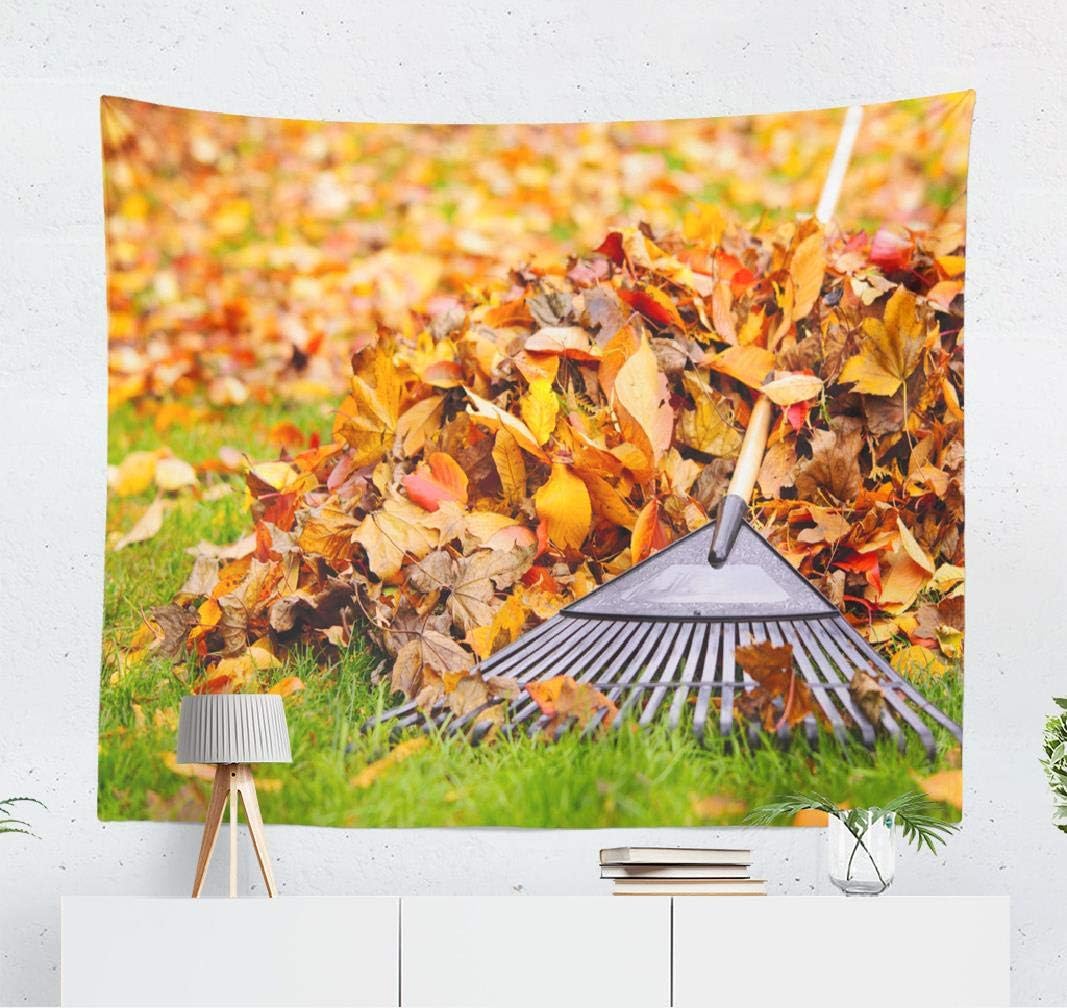 Kutita Fall Tapestry, Wall Hanging Tapestry Fall Leaves Fan Garden Autumn Leaf Yard Lawn Work Grass Wall Tapestry Dorm Home Decor Bedroom Living Room in 60X50 inch,Fall Leaves Fan
