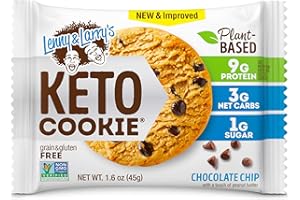 Lenny & Larry's Keto Cookie, Chocolate Chip, Soft Baked, 8g Plant Protein, 3g Net Carbs, Vegan, Non-GMO, 1.6 Ounce Cookie (Pa