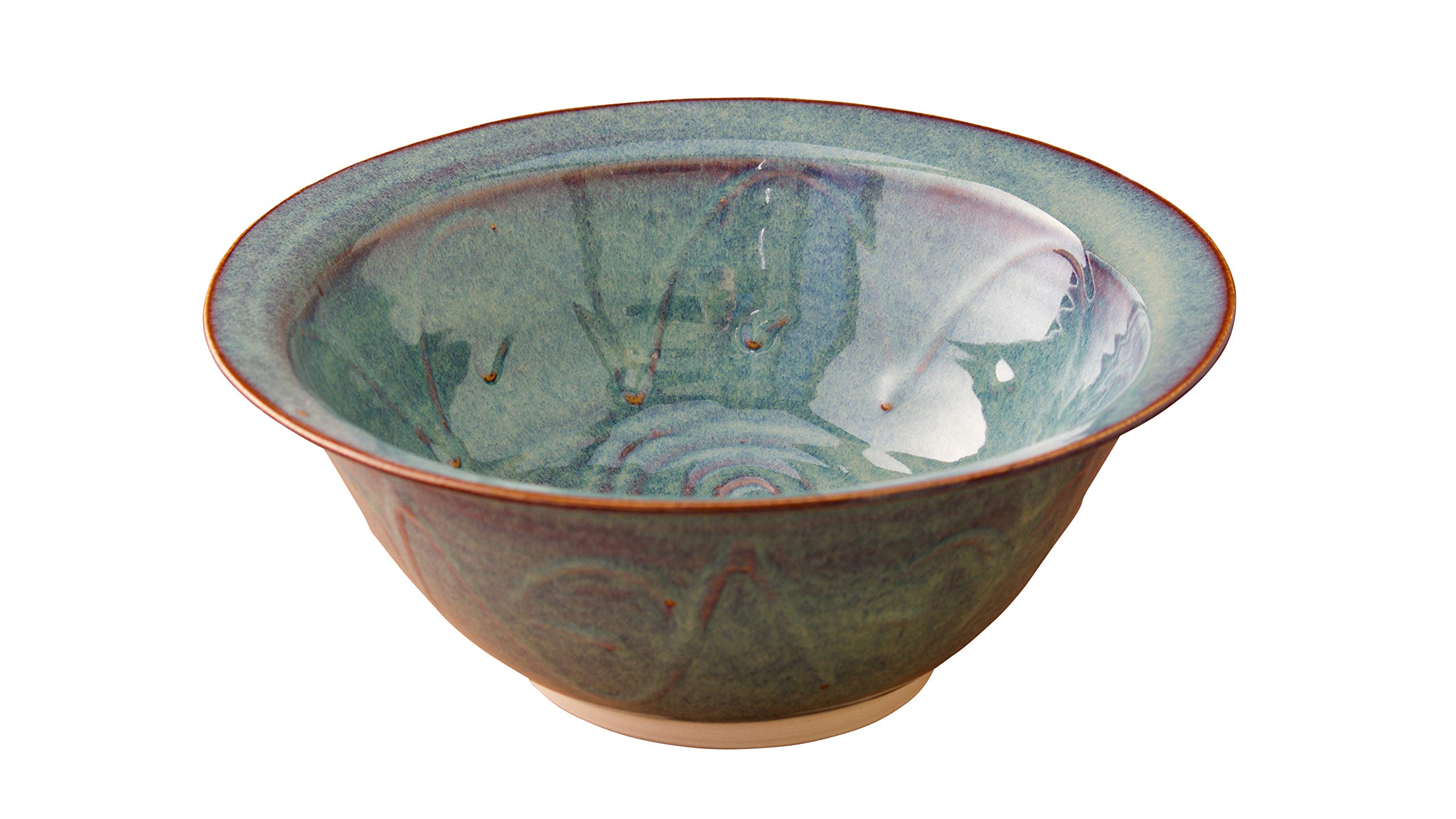 Medium Serving Bowl Hand-Thrown Hand-Glazed in Ireland. Measures 10” Diameter 3.5" Height with Traditional Celtic Spiral Motif