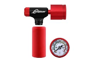 Ctrepower Co2 Bike Tire Inflator, 16g Co2 Cartridges Threaded,Quick&Easy, Presta and Schrader Valve Compatible, for MTB & Road Bikes
