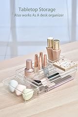 Grace Store 16 Pcs Clear Plastic Drawer Organiser Trays 4 Sizes Desk Kitchen view 4