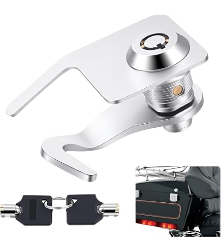 WOWTK Tour-Pack Luggage Trunk Latches & Lock Kit - Chrome Hardware For 1988-2013 Harley Touring/Trike Models