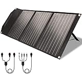 ROCKPALS RP081 60w Portable Solar Panel with Parallel Cable, Kickstand, USB-C and QC 3.0, Upgraded Foldable Solar Panel Charg