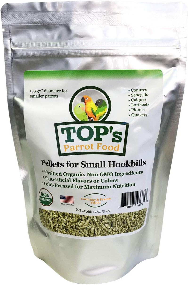 TOP's Small Pellets Sustainable Parrot Food for Small Hookbill Birds (12oz 340g) Amazon.co