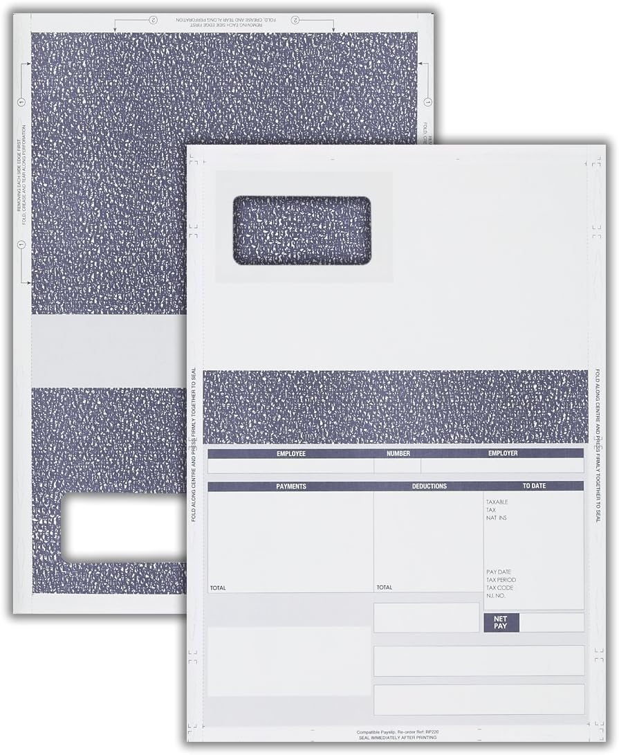 A4 Laser Security Payslip for Sage, 250 Payslips, Code RS34Q Amazon.co