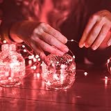 Jsdoin Fairy Lights 50 LED Copper Wire 5m Battery Operated Red 2 Pack view 3