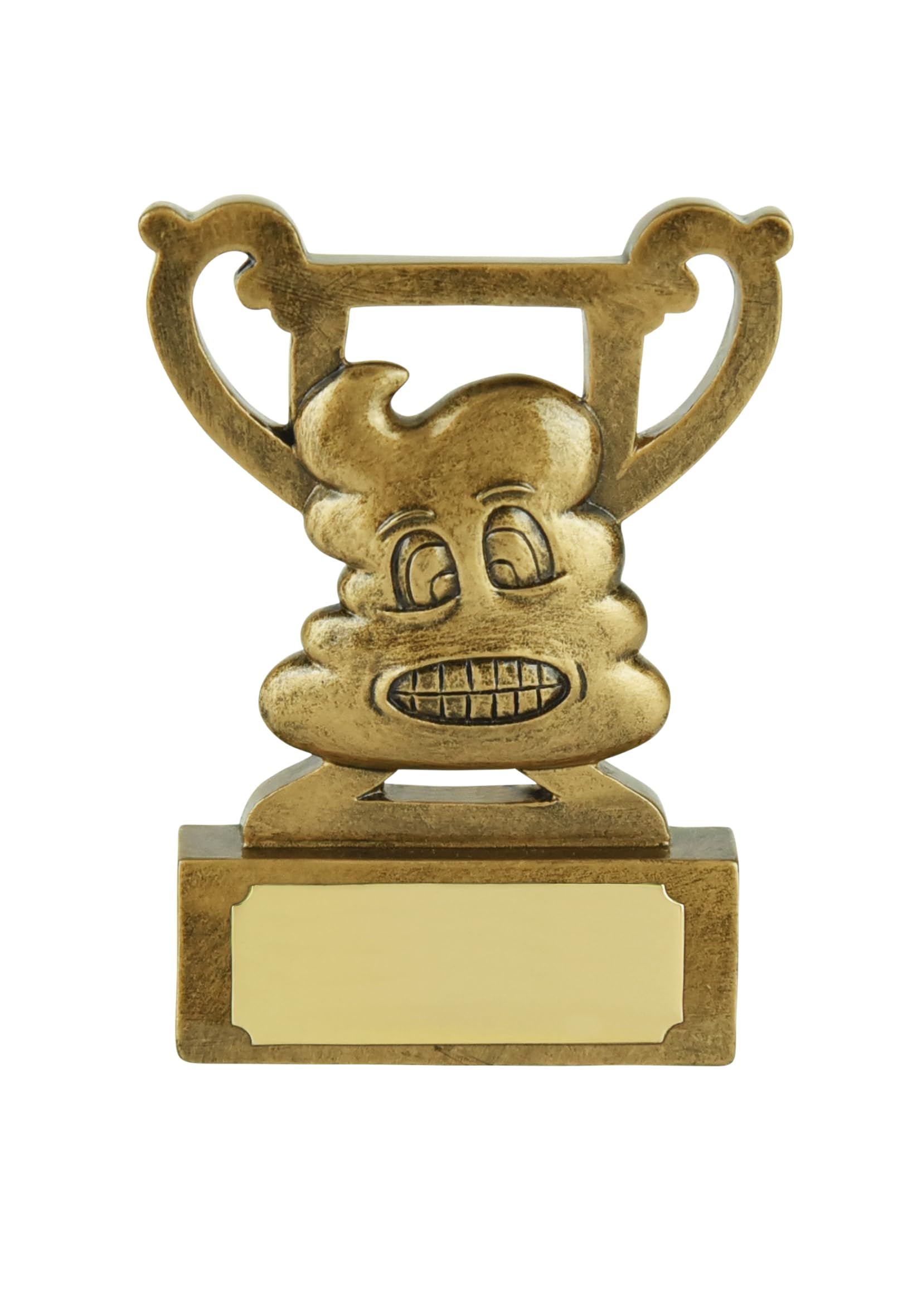 SilverTrophy: Loser Poo Rubbish Funny Humorous Hand Gesture Emoji Mini Cup Trophy Award, Gold, Last Place, Failure, Worst, Ornament, Affordable Figurine Prize Gift Kids Schools