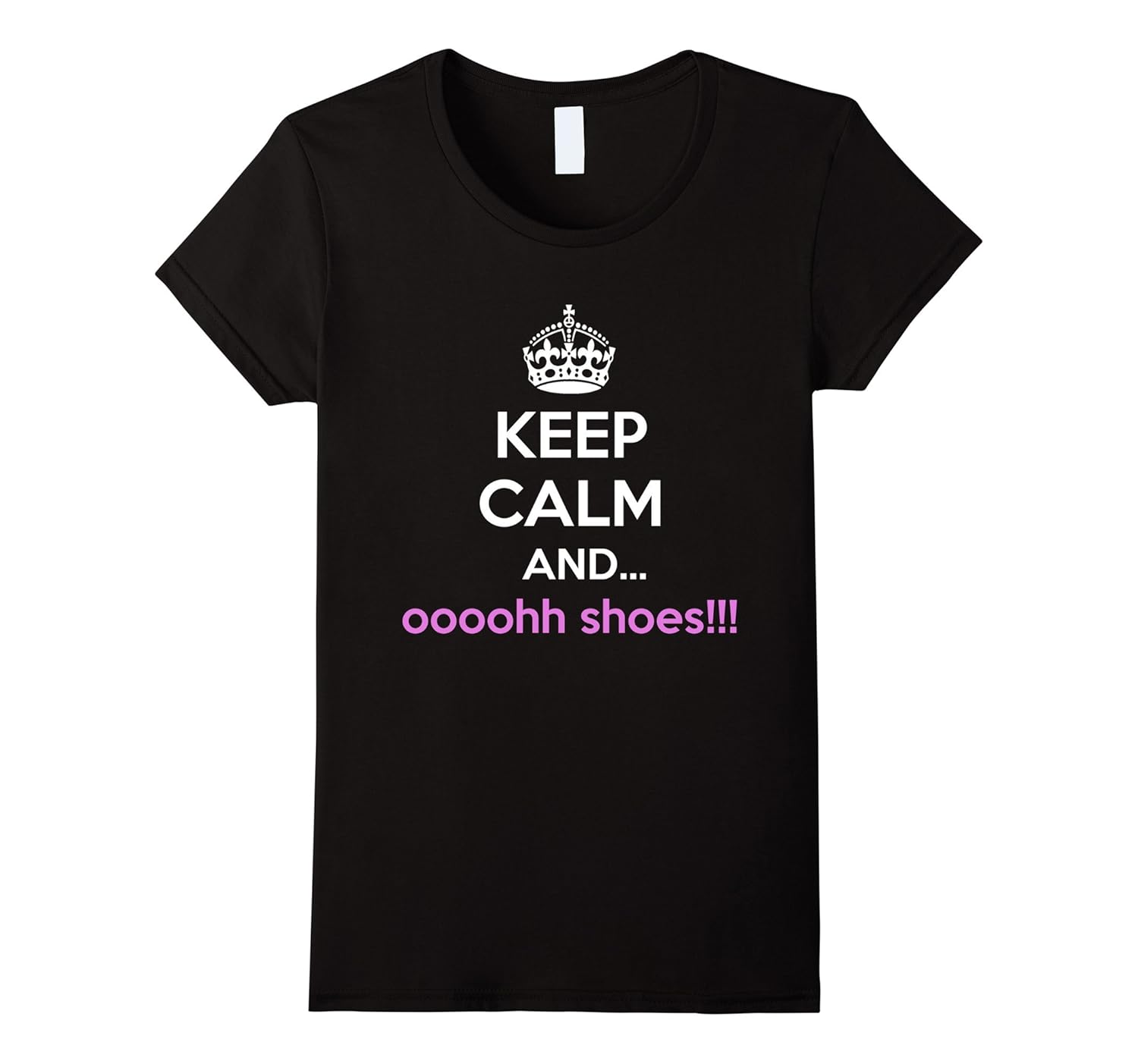 Womens Keep Calm and ooh shoes T-shirt-Rose