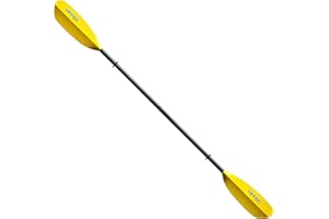 Cannon Paddles Nokomis FX Touring Kayak Paddle with Yellow Fiberglass Reinforced Polymer Blades (2-Piece)