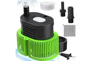 AGIIMAN Pool Cover Pump above Ground - Submersible Water Sump Pump Swimming Water Removal Pumps, with Drainage Hose & 25 Feet Extra Long Power Cord, 850 GPH inGround, 3 Adapters