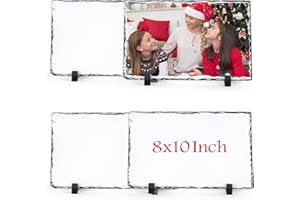 WANZELONYO Sublimation Slate Blanks 8x10 Inch Sublimation Plaque Rock Stone Picture Photo Plate 4 Pack Bulk