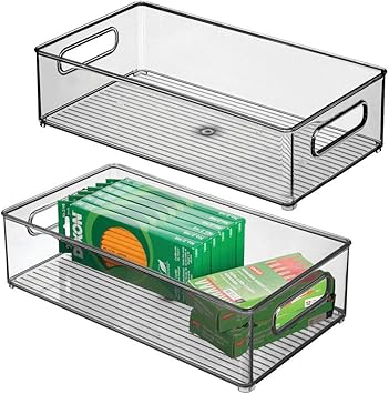 Amazon Com Mdesign Stackable Plastic Office Storage Bin