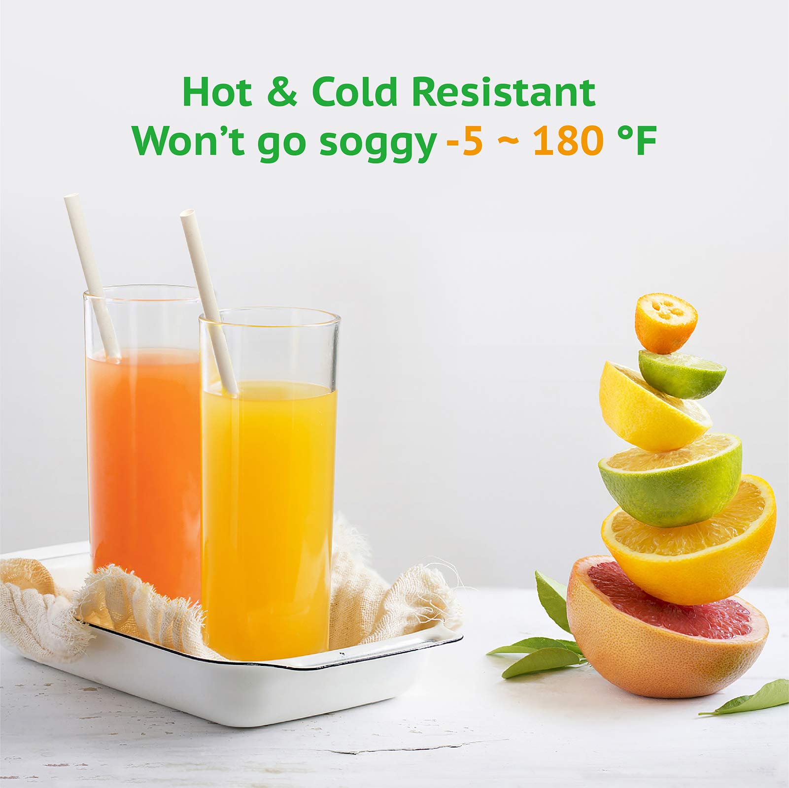 Biodegradable Straws made of Natural Plant | 200 PCS 7.8'' Compostable Eco-Friendly Drinking Straws Disposable | Durable for Hot & Cold Drinks - Image 2