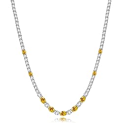 FANCIME Sterling Silver Created Citrine Tennis