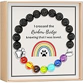 OLGAS GEMS Rainbow Bridge Pet Memorial Gifts: Sympathy Dog Memorial Gifts for Loss of Dog or Cat - Stone Bracelet and Meaningful Message Card Ideal for a Bereavement Remembrance Gift