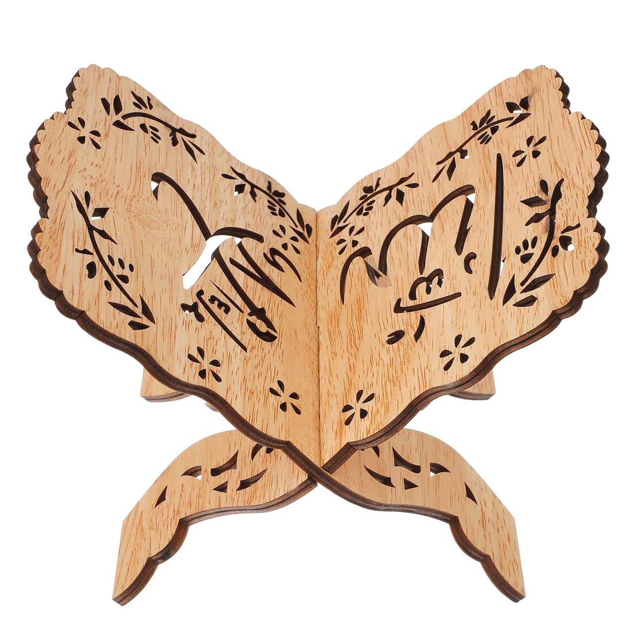 Quran Book Holder, Small Wooden Recipe Stand for Reading, Foldable Display Prayer Book Holder, Ramadan Eid Mubarak Party Supplies
